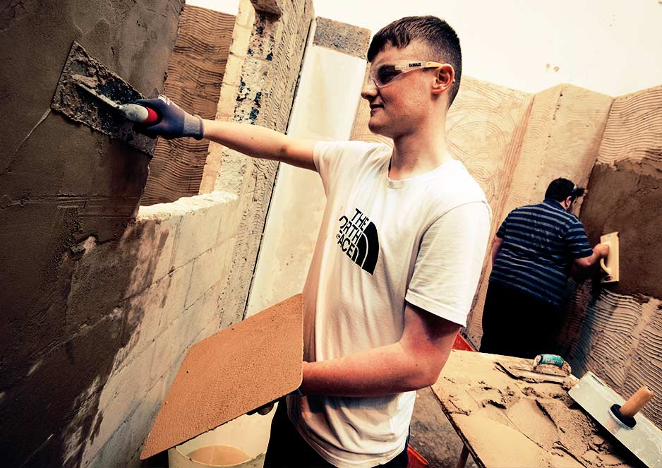 Plastering students can hone their skills in both solid and fibrous plaster