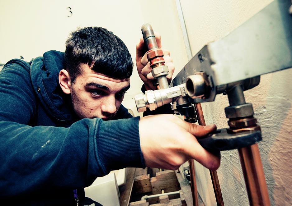 Potential plumbers carry out practical tasks including maintenance of plumbing systems to help them become work ready.