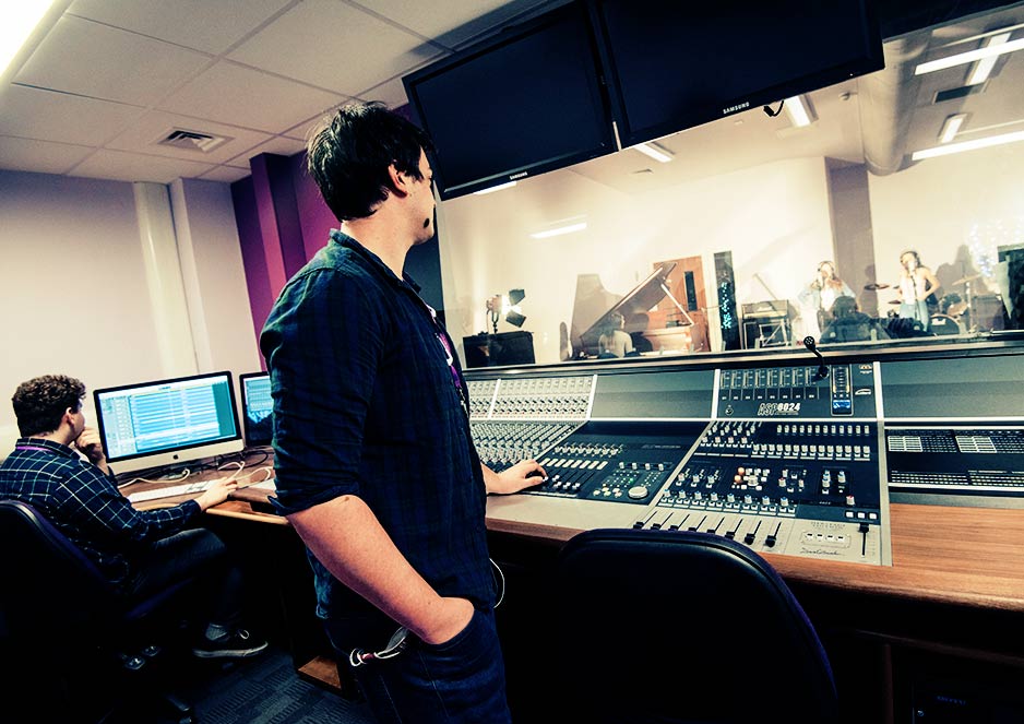 Music and music technology students work together to produce music from planning through to post-production.