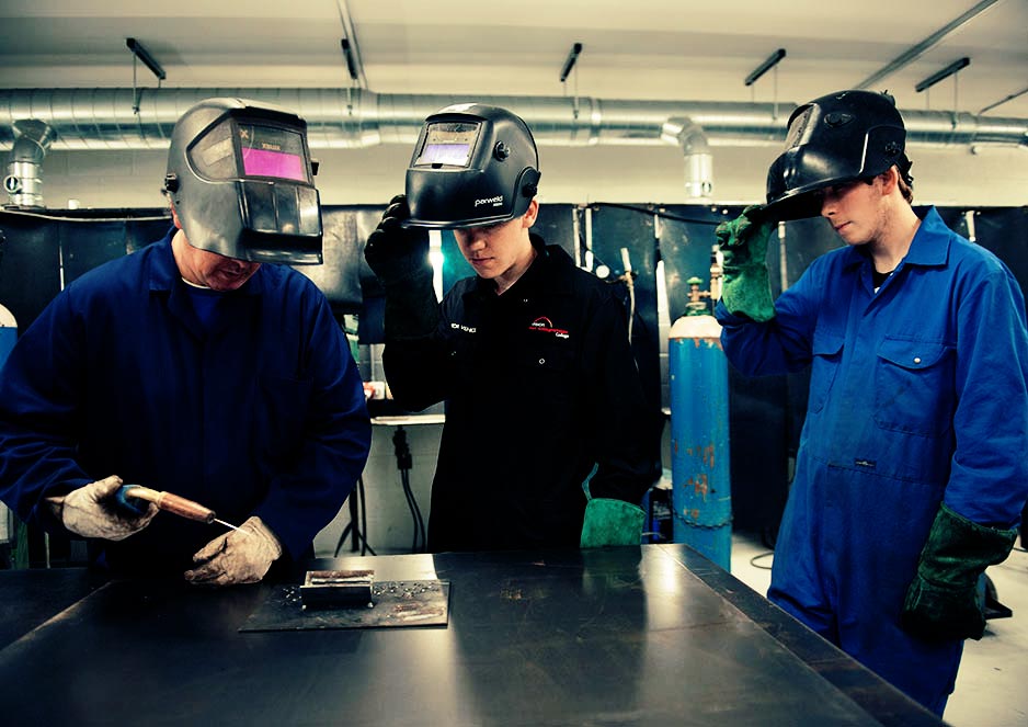 Personal Protective equipment is high priority for fabrication and welding students working on practical projects