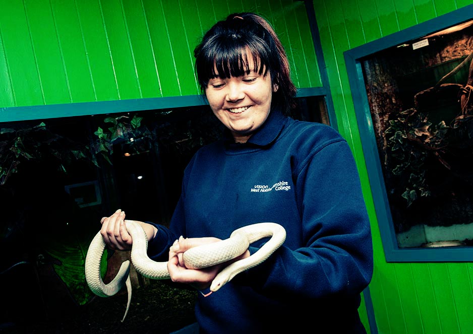 Working closely with the animals give students the chance to put into practice the theory they’ve been taught in lessons.