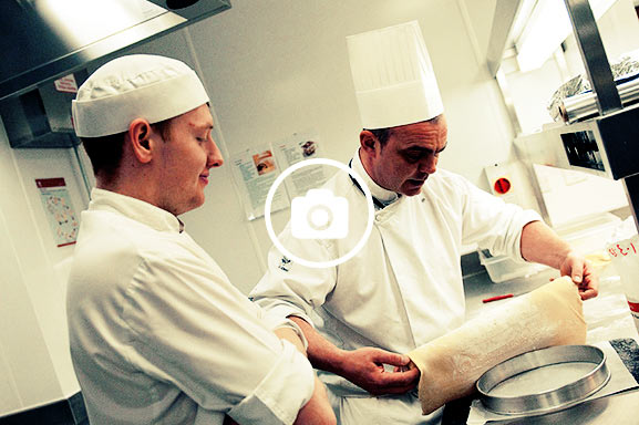 Qualified chefs work alongside students to ensure they’re practising health and safety, and learning best practice for working in a busy kitchen. 